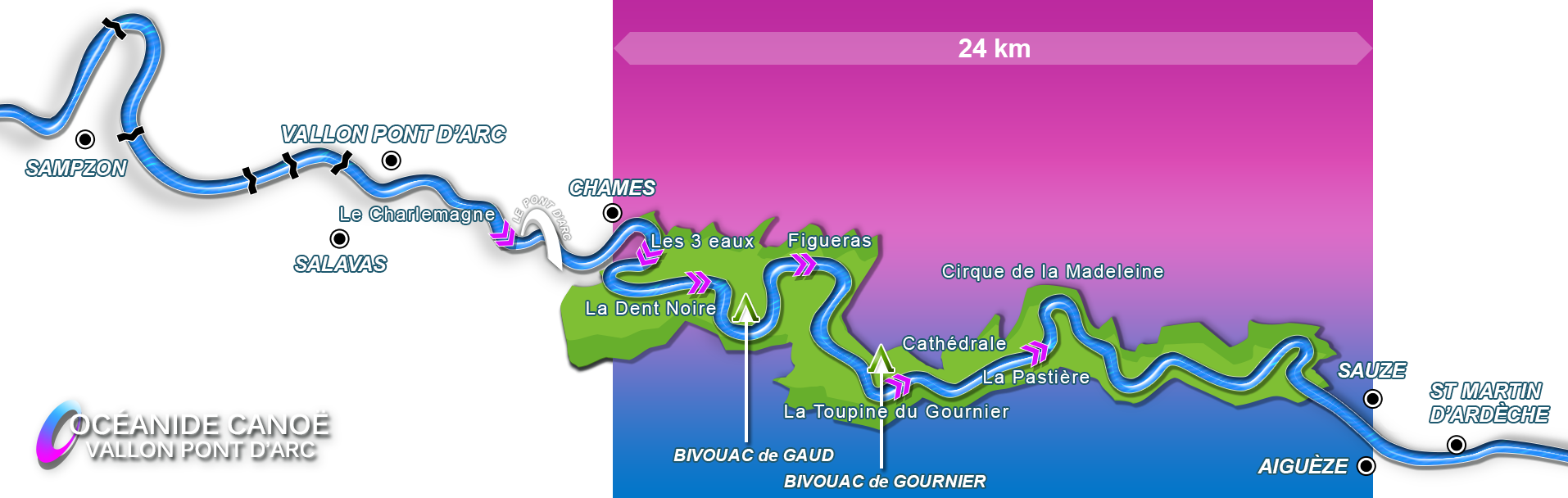 Descent map 24 km